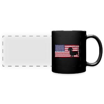 Dachshund Geschenk Dixie Wiener Doxie Dackel - Panorama-Tasse farbig - Schwarz - Vorne
