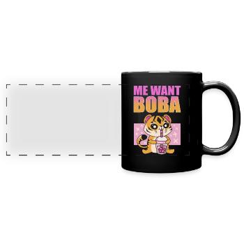 Me Want Boba Matcha Iced Tea Bubble Tea - Panorama-Tasse farbig - Schwarz - Vorne