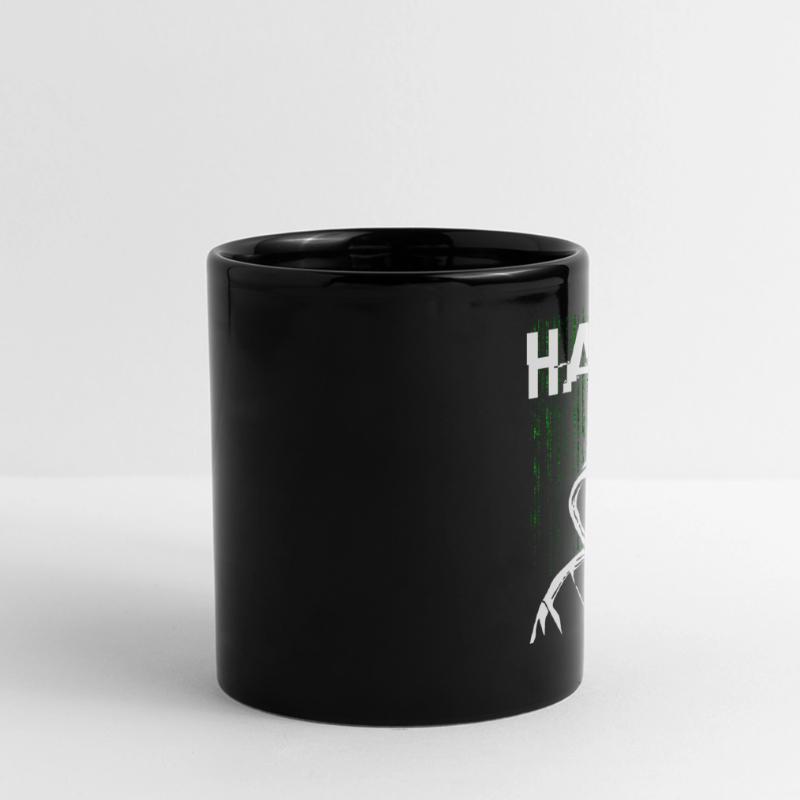 Hacker Skull Hacking Programming Dark Net Panorama-Tasse farbig