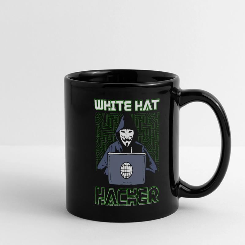 White Hat Hacker Hacking Programming Dark Net Panorama-Tasse farbig