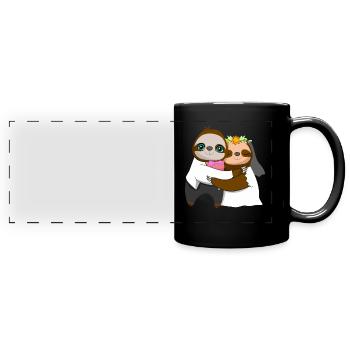 Wedding Day Married Sloth Whisperer - Full Colour Panoramic Mug - black - Front