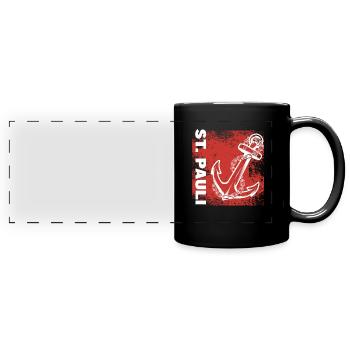 Hamburg Tshirt Geschenk Moin Hamburch Fußball - Panorama-Tasse farbig - Schwarz - Vorne