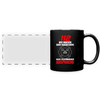 Firefighter Tshirt Firefighter Firefighter 112 - Full Colour Panoramic Mug - black - Front