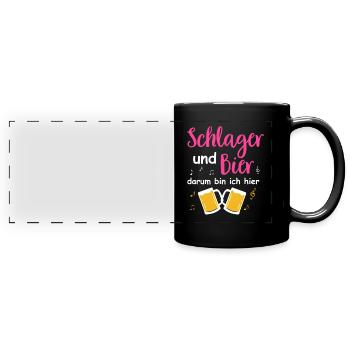 Schlager Tshirt Damen Schlagerparty Kostüm Party - Panorama-Tasse farbig - Schwarz - Vorne