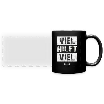 Tshirt de gymnastique drôle fitness entraînement gym - Mug panoramique uni - noir - Devant