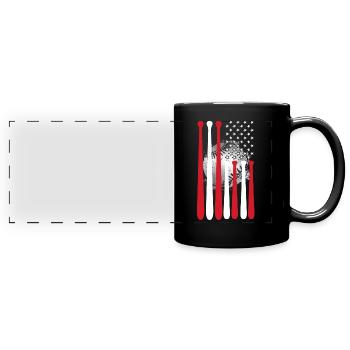 Baseball Sports Joueur de baseball Lanceur Receveur États-Unis - Mug panoramique uni - noir - Devant