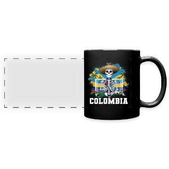 Kolumbien Colombia Medellin Urlaub Bogota Cali - Panorama-Tasse farbig - Schwarz - Vorne