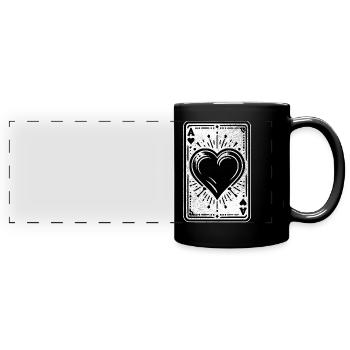 Carte As de Cœur - Mug panoramique uni - noir - Devant