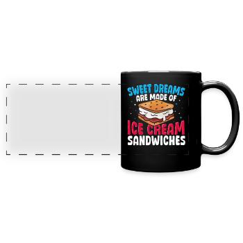 Eiscreme-Sandwich-Geschenkkekse gefrorenem Dessert - Panorama-Tasse farbig - Schwarz - Vorne