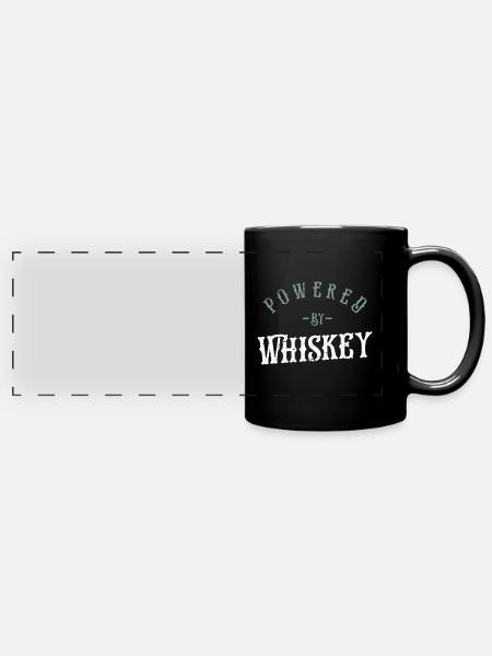 Powered By Whiskey - Whiskey - Panorama-Tasse farbig - Schwarz