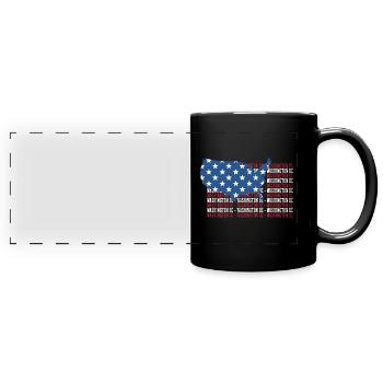 American FLAG WASHINGTON DC city - Patriotic Gift - Full Colour Panoramic Mug - black - Front