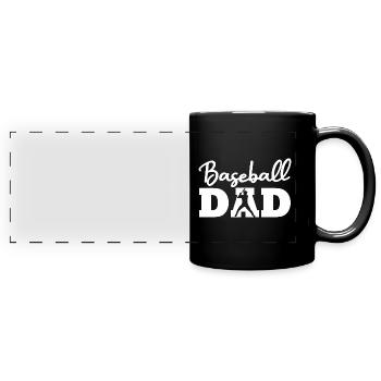 Baseball-Vater - Panorama-Tasse farbig - Schwarz - Vorne