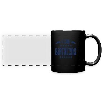 Les athlètes de biathlon - Mug panoramique uni - noir - Devant