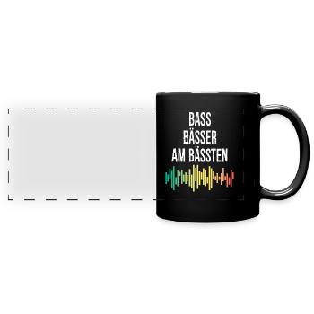 Techno - Panorama-Tasse farbig - Schwarz - Vorne