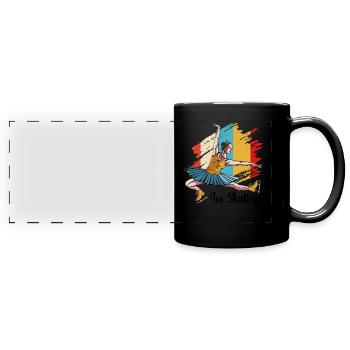 Eislaufen - Panorama-Tasse farbig - Schwarz - Vorne