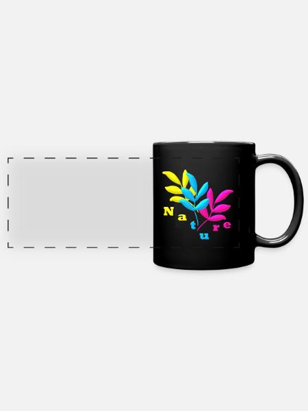 Nature - Panorama-Tasse farbig - Schwarz
