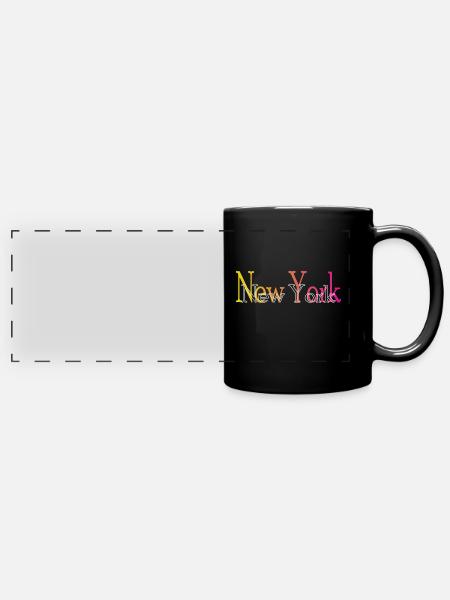 New York - Panorama-Tasse farbig - Schwarz