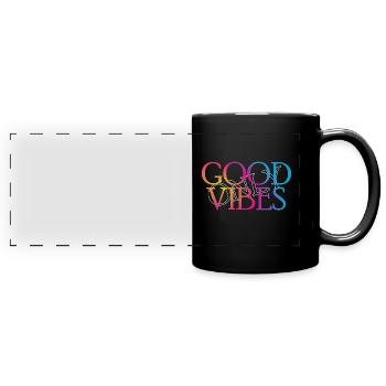 only Good Vibes - Panorama-Tasse farbig - Schwarz - Vorne