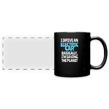 Electric Car - Full Colour Panoramic Mug - black - Front