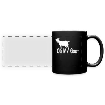 Chèvre chèvre Phrase Jeu de mots Oh My Goat - Mug panoramique uni - noir - Devant