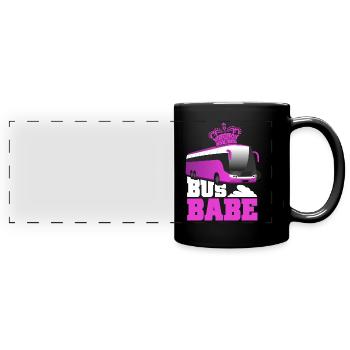 Ladies Bus Babe Bus Ride Lienienbus Chauffeur de bus - Mug panoramique uni - noir - Devant