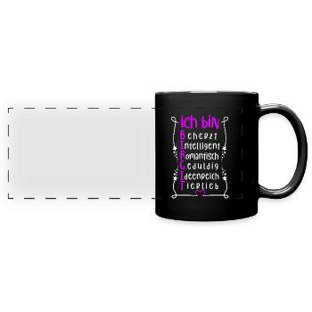 Für den besten Menschen - Ich bin Birgit - Panorama-Tasse farbig - Schwarz - Vorne