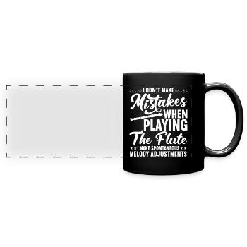 Föten Spieler Querflöte Blockflöte Musik Geschenke - Panorama-Tasse farbig - Schwarz - Vorne