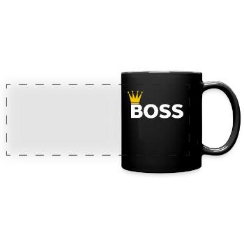 Boss König Superviseur Manager Collègue de travail - Mug panoramique uni - noir - Devant