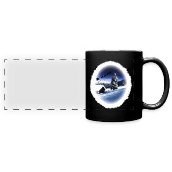 Christmas sledding - Full Colour Panoramic Mug - black - Front