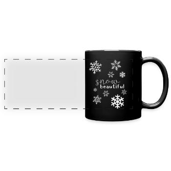 Snow Snow beautiful Winter Christmas - Full Colour Panoramic Mug - black - Front