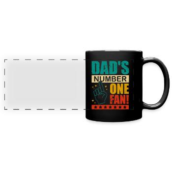 Dad's Number One Fan Daddy's Kid proud of the - Full Colour Panoramic Mug - black - Front
