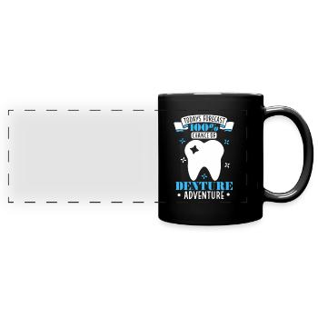 100% de chance d’une aventure dentaire - Mug panoramique uni - noir - Devant