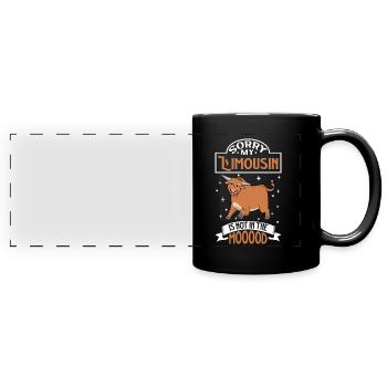 Not in the mood - Limousin - Panorama-Tasse farbig - Schwarz - Vorne