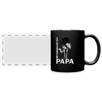 Straußenliebhaber - Straußen Papa - Panorama-Tasse farbig - Schwarz - Vorne