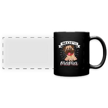 Mops Mama - Mops - Panorama-Tasse farbig - Schwarz - Vorne