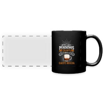 Bonjour avec caffè moka - Mug panoramique uni - noir - Devant