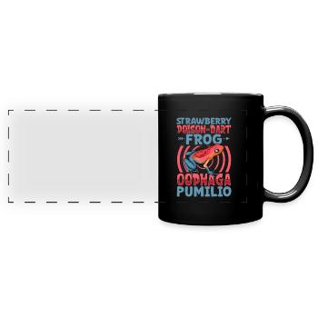 Erdbeerfröschchen - Panorama-Tasse farbig - Schwarz - Vorne