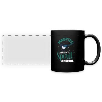 Favourite animal - Magpie - Full Colour Panoramic Mug - black - Front