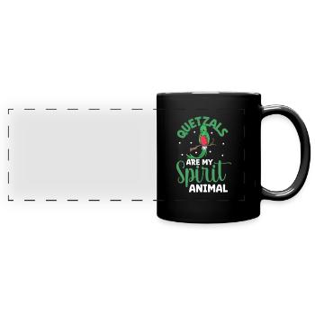Favorite animal - Quetzal - Full Colour Panoramic Mug - black - Front