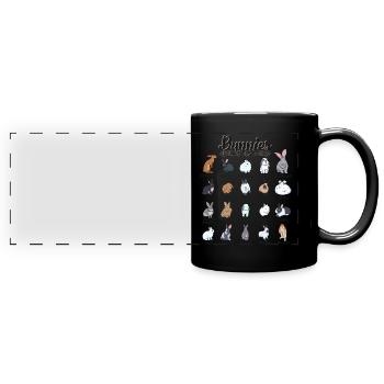 Rabbits of the World - Rabbit Breeds - Full Colour Panoramic Mug - black - Front