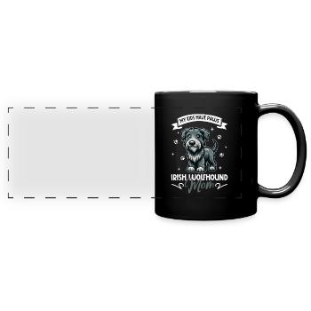 Maman Irish Wolfhound - Mug panoramique uni - noir - Devant
