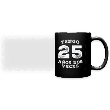 50 ans d’anniversaire Cadeau Femmes Hommes - Mug panoramique uni - noir - Devant