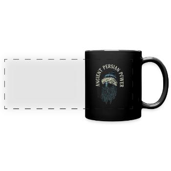 Persische Macht - persischer Helm - Panorama-Tasse farbig - Schwarz - Vorne