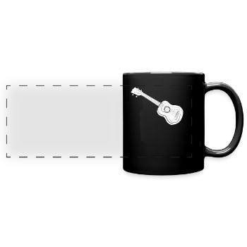 Ukulele - Panorama-Tasse farbig - Schwarz - Vorne