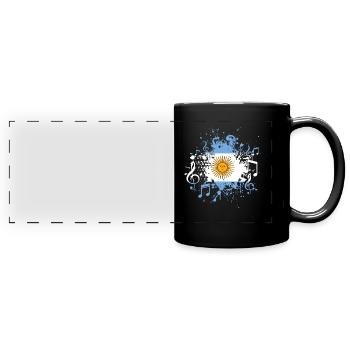 Argentinien Flagge Musik - Panorama-Tasse farbig - Schwarz - Vorne