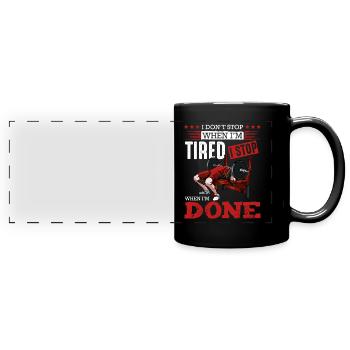 body builder - Full Colour Panoramic Mug - black - Front