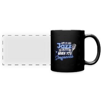 Jazz - Panorama-Tasse farbig - Schwarz - Vorne