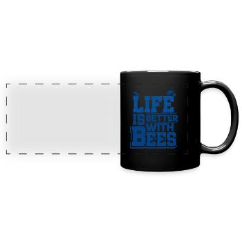 bees - Full Colour Panoramic Mug - black - Front