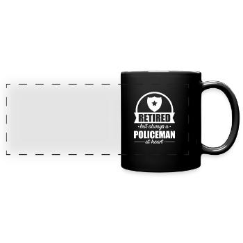 Police officer pensioner - Full Colour Panoramic Mug - black - Front
