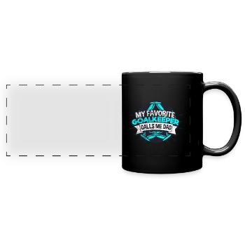Goalkeeper soccer dad - Full Colour Panoramic Mug - black - Front